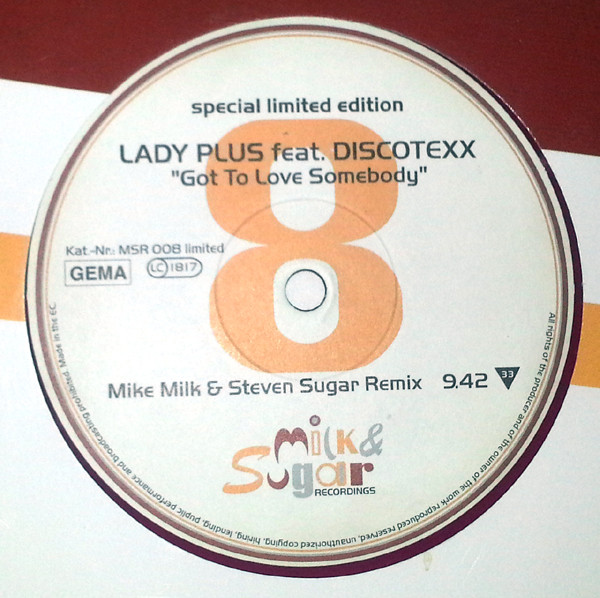 Cover Lady Plus Feat. Discotexx - Got To Love Somebody (12, S/Sided, Ltd, Red) Schallplatten Ankauf
