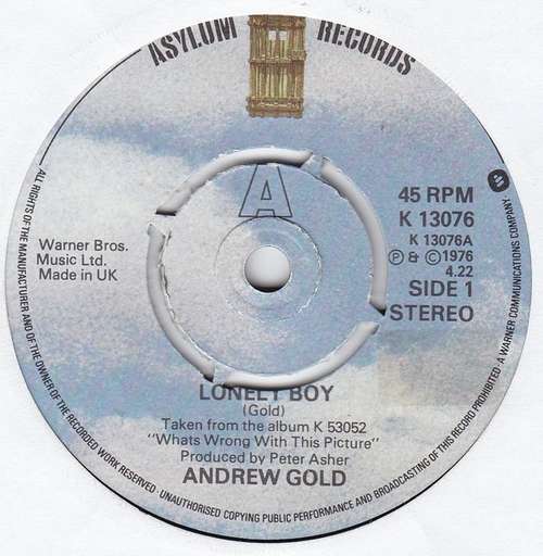 Cover Andrew Gold - Lonely Boy (7, Single, Kno) Schallplatten Ankauf