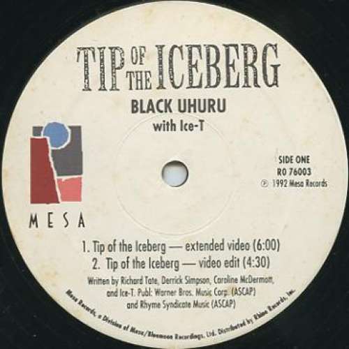 Cover Black Uhuru With  Ice-T - Tip Of The Iceberg (12) Schallplatten Ankauf