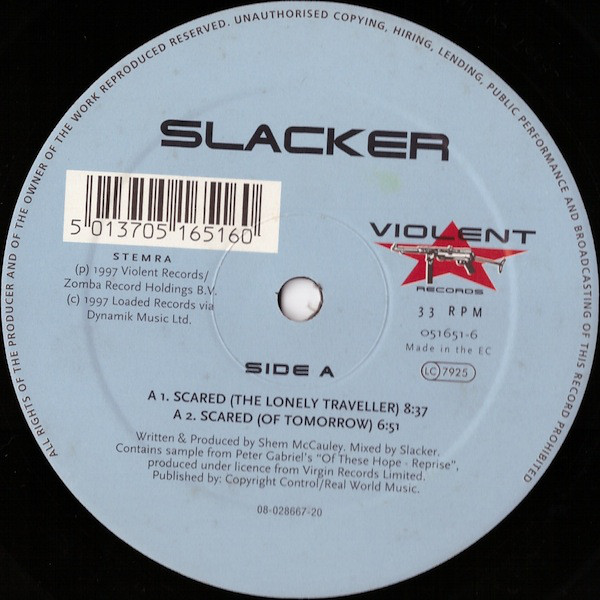 Cover Slacker - Scared (12) Schallplatten Ankauf