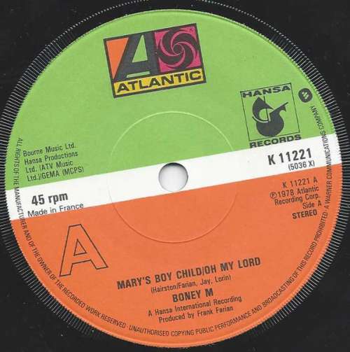 Cover Boney M. - Mary's Boy Child/Oh My Lord (7, Fra) Schallplatten Ankauf