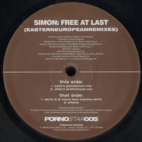 Cover Simon - Free At Last (Eastern European Remixes) (12) Schallplatten Ankauf