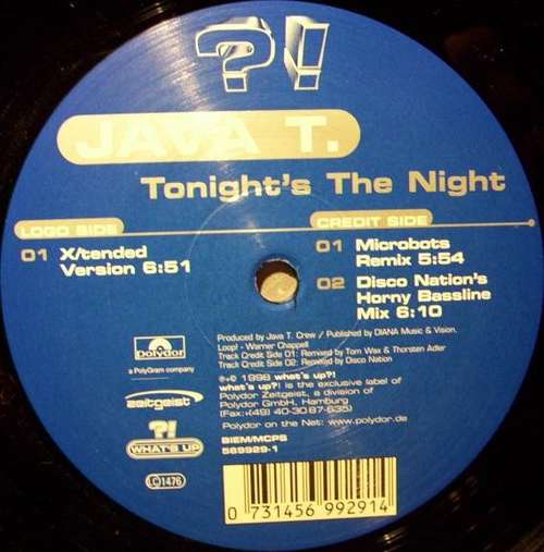 Cover Tonight's The Night Schallplatten Ankauf