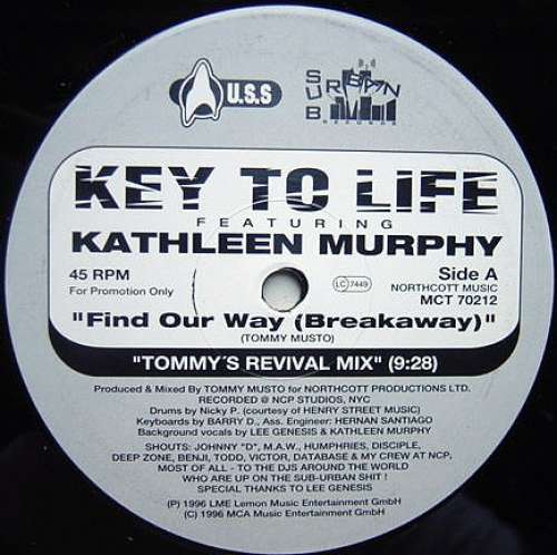 Cover Key To Life Featuring Kathleen Murphy - Find Our Way (Breakaway) (2x12, Promo) Schallplatten Ankauf
