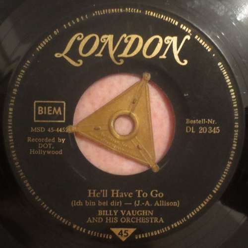 Cover Billy Vaughn And His Orchestra - He'll Have To Go / Look For A Star (7, Single) Schallplatten Ankauf