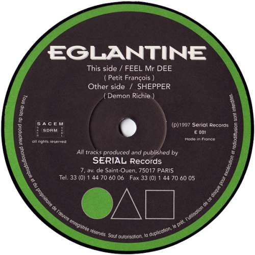 Cover Eglantine - Feel Mr Dee / Shepper (12) Schallplatten Ankauf