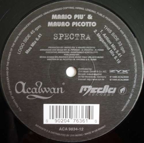 Cover Mario Piu´ & Mauro Picotto* - Spectra (12) Schallplatten Ankauf