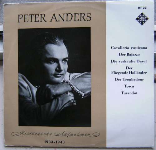 Cover Peter Anders (2) - Oper II - Historische Aufnahmen 1933 - 1943 (LP, Comp, Mono) Schallplatten Ankauf
