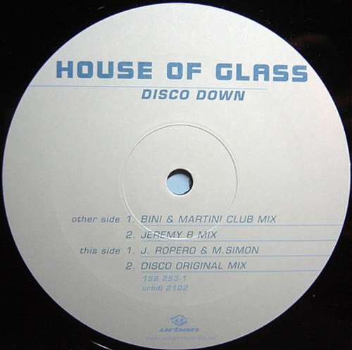 Cover House Of Glass - Disco Down (12) Schallplatten Ankauf