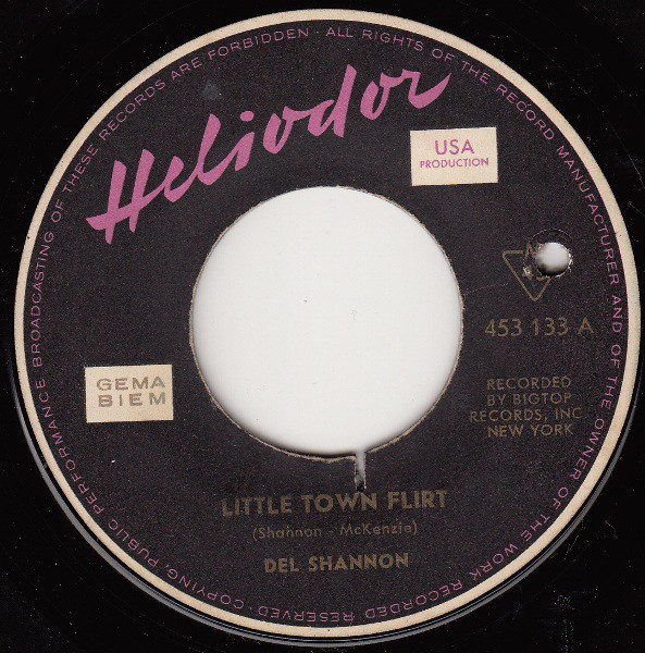 Cover Del Shannon - Little Town Flirt / The Wamboo (7, Single) Schallplatten Ankauf