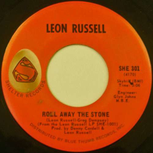 Cover Leon Russell - Roll Away The Stone / Hummingbird (7) Schallplatten Ankauf
