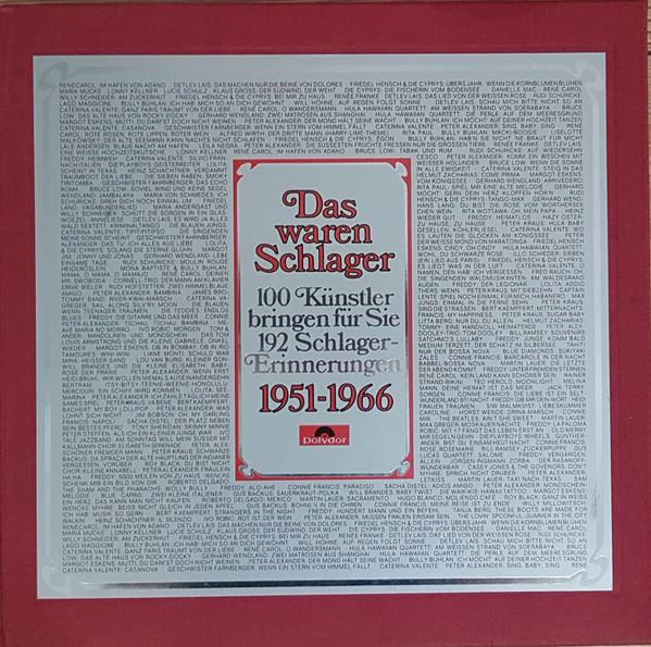 Cover Various - Das Waren Schlager 1951-1966 (Box + 16xLP, Comp) Schallplatten Ankauf