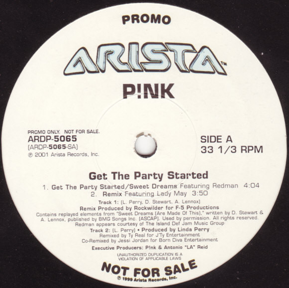 Cover P!NK - Get The Party Started (12, Promo) Schallplatten Ankauf