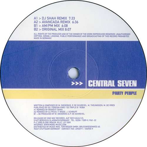 Cover Central Seven - Party People (12) Schallplatten Ankauf