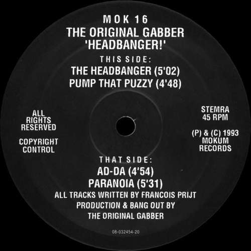 Cover The Original Gabber - Headbanger! (12) Schallplatten Ankauf