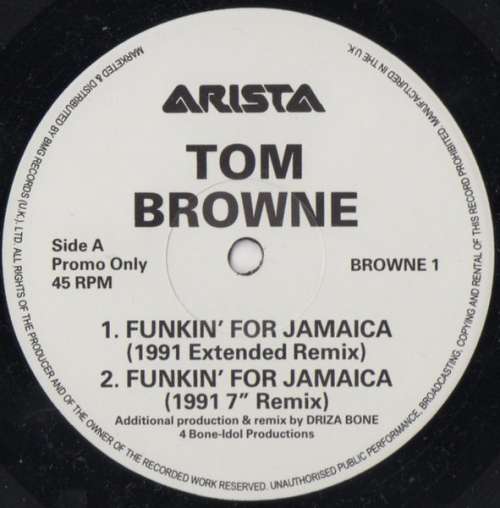 Cover Tom Browne - Funkin' For Jamaica (1991 Remix) (12, Single, Promo) Schallplatten Ankauf