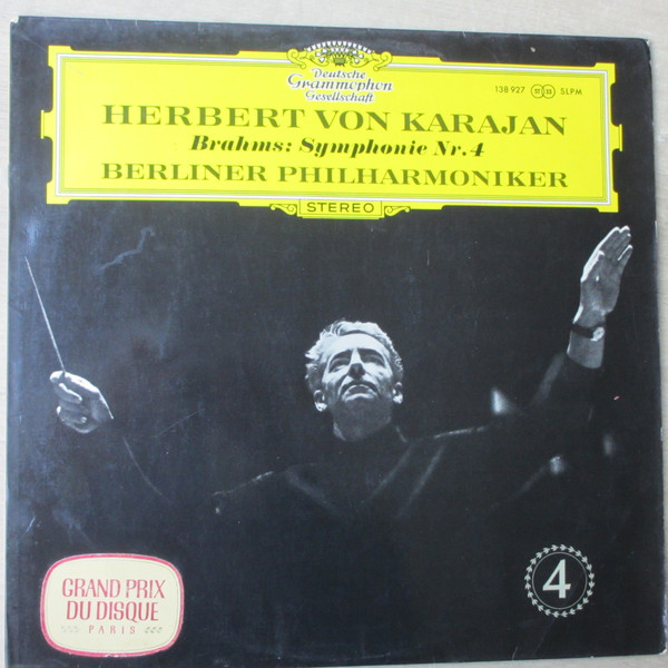 Cover Herbert Von Karajan, Brahms*, Berliner Philharmoniker - Symphonie Nr. 4 (LP, RP, GY7) Schallplatten Ankauf