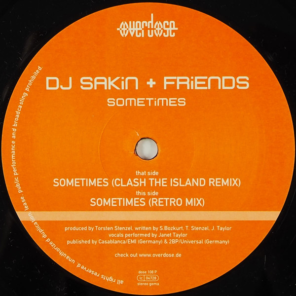 Cover DJ Sakin + Friends* - Sometimes (12, Promo) Schallplatten Ankauf