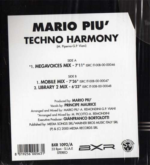 Cover Mario Piu'* - Techno Harmony (12) Schallplatten Ankauf
