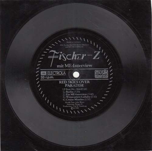 Cover Fischer-Z - Red Skies Over Paradise (Flexi, 7, S/Sided) Schallplatten Ankauf