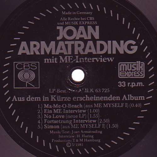 Cover Joan Armatrading - Joan Armatrading (Flexi, 7, S/Sided) Schallplatten Ankauf