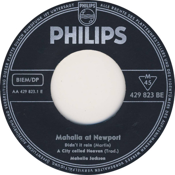 Cover Mahalia Jackson - Mahalia At Newport (7, EP) Schallplatten Ankauf