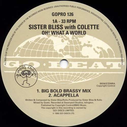 Cover Sister Bliss With Colette (2) - Oh! What A World (2x12, Promo) Schallplatten Ankauf
