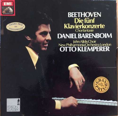 Cover Beethoven* - Daniel Barenboim - Otto Klemperer - Die Fünf Klavierkonzerte / Chorfantasie (4xLP, RE + Box) Schallplatten Ankauf