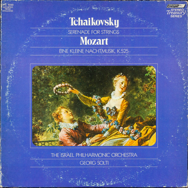 Cover Tchaikovsky*, Mozart*, The Israel Philharmonic Orchestra*, Georg Solti - Serenade For Strings / Eine Kleine Nachtmusik, K.525  (LP, Album, RE) Schallplatten Ankauf