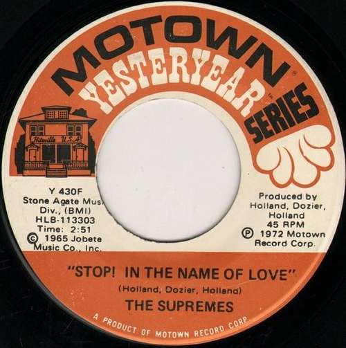 Cover The Supremes - Stop! In The Name Of Love / Back In My Arms Again (7, Sup) Schallplatten Ankauf