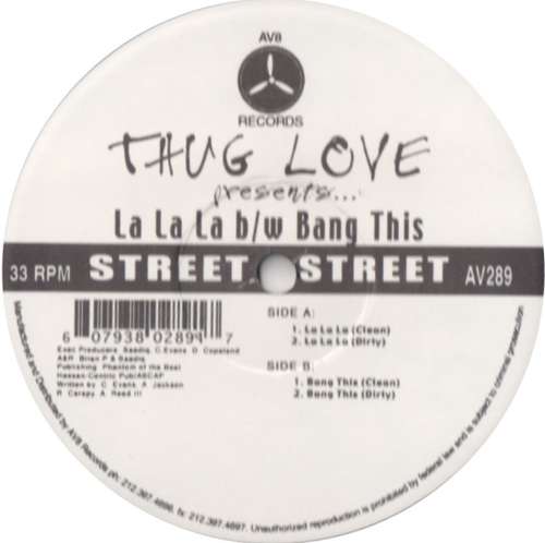Cover Thug Love - La La La / Bang This (12) Schallplatten Ankauf