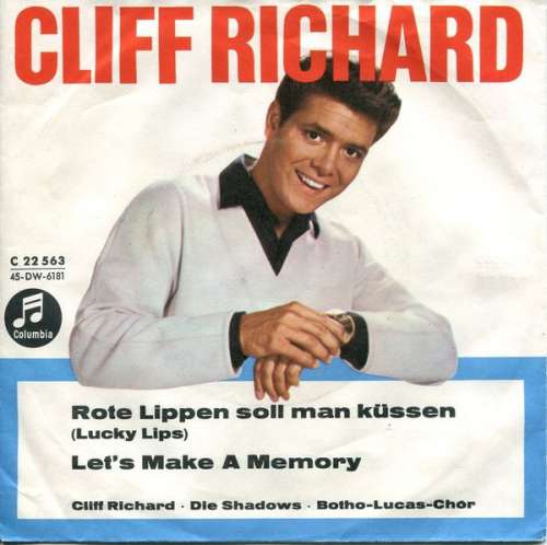 Cover Cliff Richard - Rote Lippen Soll Man Küssen (Lucky Lips) / Let's Make A Memory (7, Single) Schallplatten Ankauf