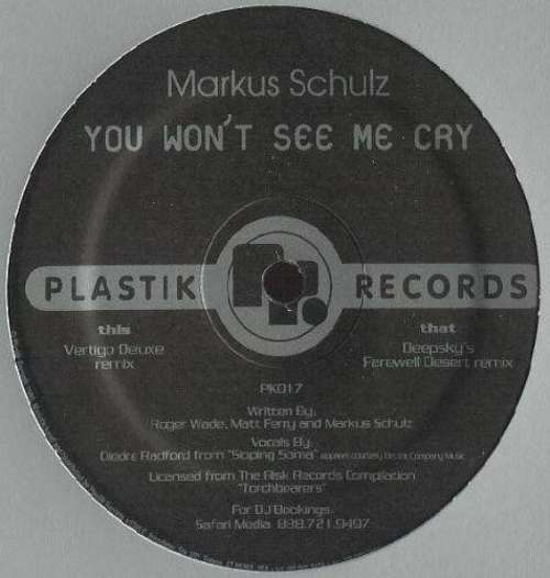 Cover You Won't See Me Cry Schallplatten Ankauf