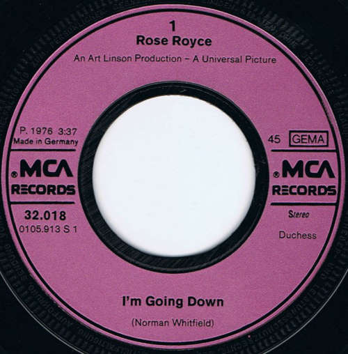 Cover Rose Royce - I'm Going Down  (7, Single) Schallplatten Ankauf