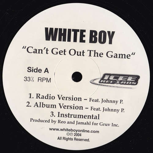 Cover White Boy (4) - Can't Get Out Of The Game / It's Alright (12) Schallplatten Ankauf