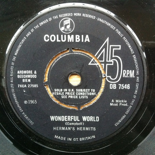 Bild Herman's Hermits - Wonderful World (7, Single) Schallplatten Ankauf