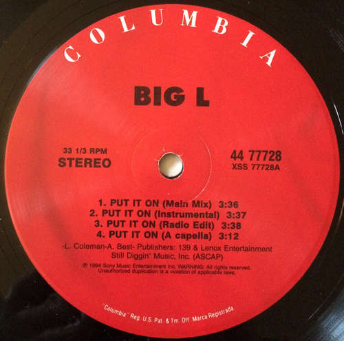 Cover Big L - Put It On (12, RE) Schallplatten Ankauf