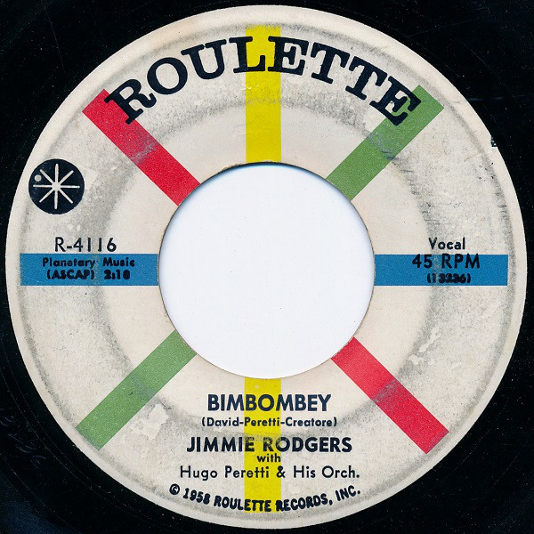 Cover Jimmie Rodgers (2) - Bimbombey / You Understand Me (7) Schallplatten Ankauf