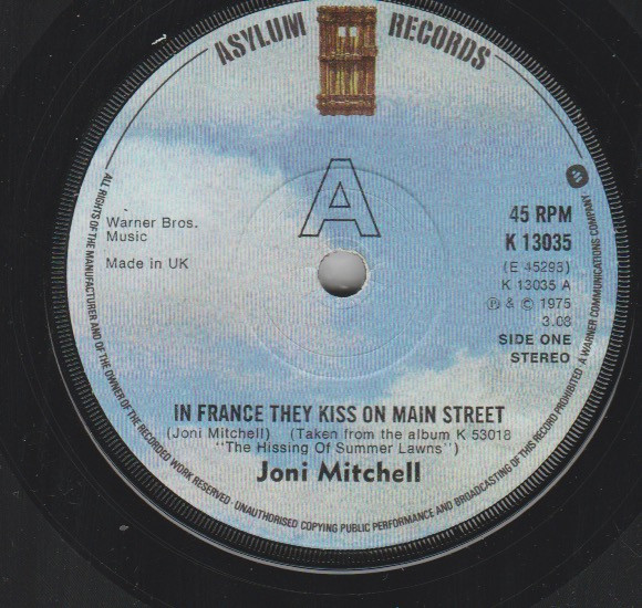 Cover Joni Mitchell - In France They Kiss On Main Street (7) Schallplatten Ankauf