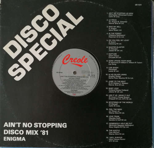 Cover Enigma (2) - Ain't No Stopping Disco Mix '81 (12, Single) Schallplatten Ankauf