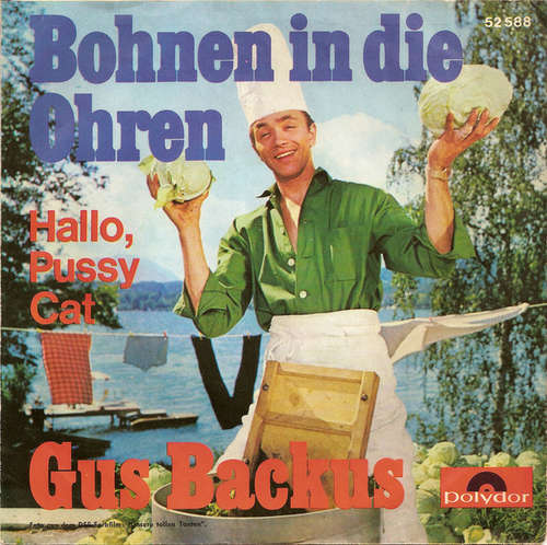 Cover Gus Backus - Bohnen In Die Ohren / Hallo, Pussy Cat (7, Single) Schallplatten Ankauf
