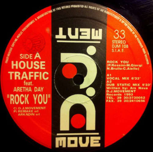 Cover House Traffic Feat. Aretha Day - Rock You (12) Schallplatten Ankauf