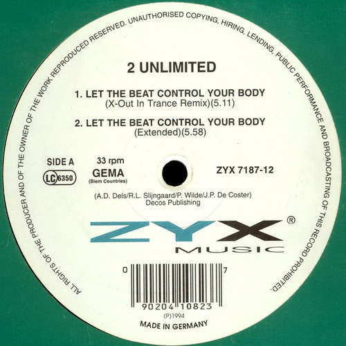 Cover 2 Unlimited - Let The Beat Control Your Body (12) Schallplatten Ankauf