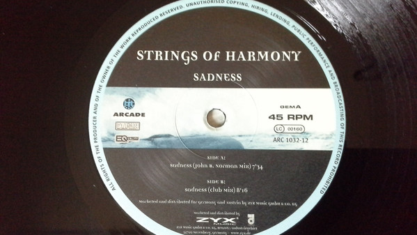 Cover Strings Of Harmony - Sadness (12) Schallplatten Ankauf