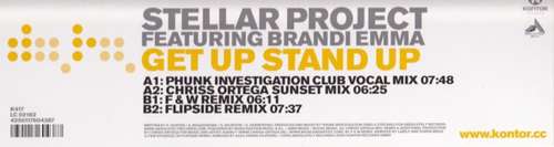 Cover Stellar Project Featuring Brandi Emma - Get Up Stand Up (12, Promo) Schallplatten Ankauf