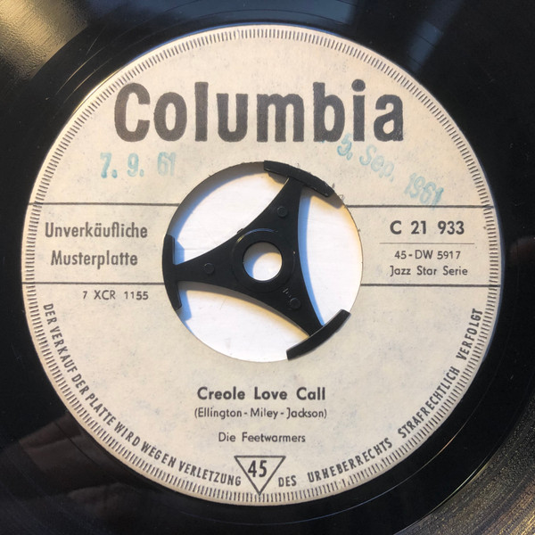Cover The Feetwarmers - Creole Love Call - Promotion Copy (7, Single, Promo) Schallplatten Ankauf