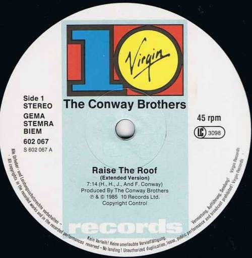 Cover The Conway Brothers - Raise The Roof (12) Schallplatten Ankauf