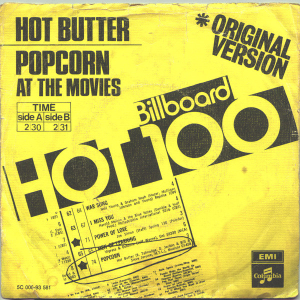Cover Hot Butter - Popcorn (7, Single, Yel) Schallplatten Ankauf