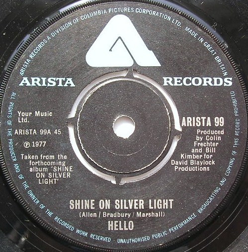 Cover Hello - Shine On Silver Light (7, Single) Schallplatten Ankauf
