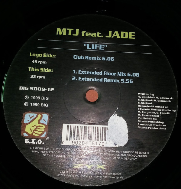Cover M.T.J. Featuring Jade (11) - Life (12) Schallplatten Ankauf